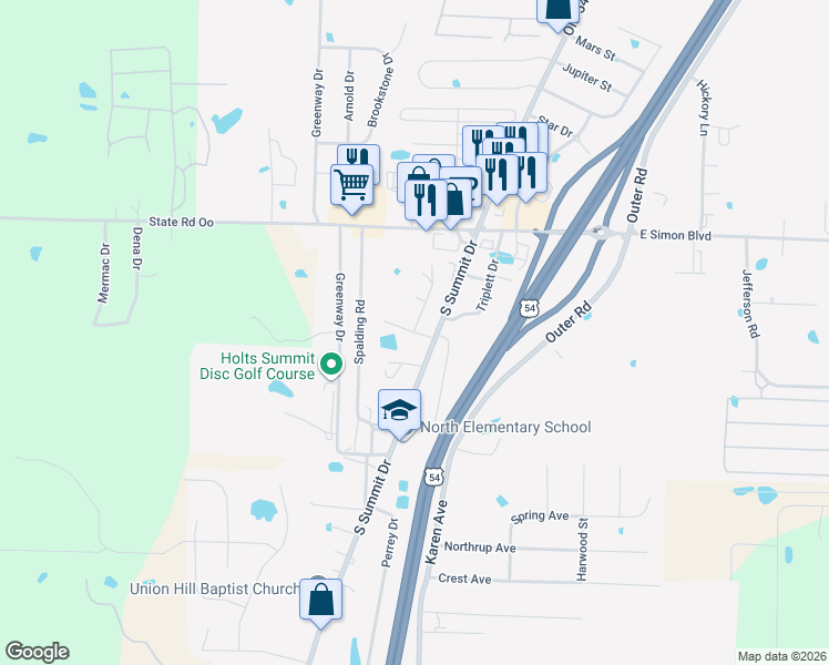 map of restaurants, bars, coffee shops, grocery stores, and more near 199 Hayes Road in Holts Summit