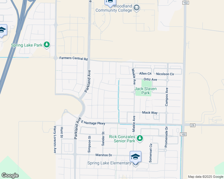 map of restaurants, bars, coffee shops, grocery stores, and more near 2236 Motta Street in Woodland