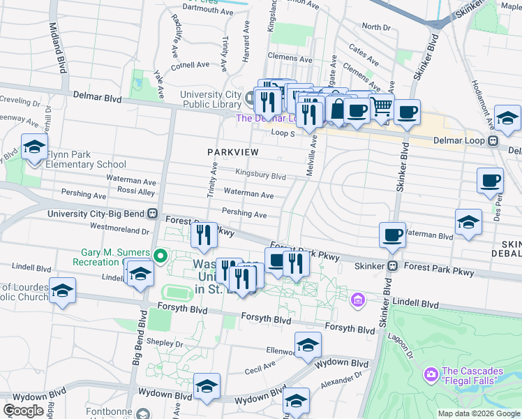 map of restaurants, bars, coffee shops, grocery stores, and more near in 