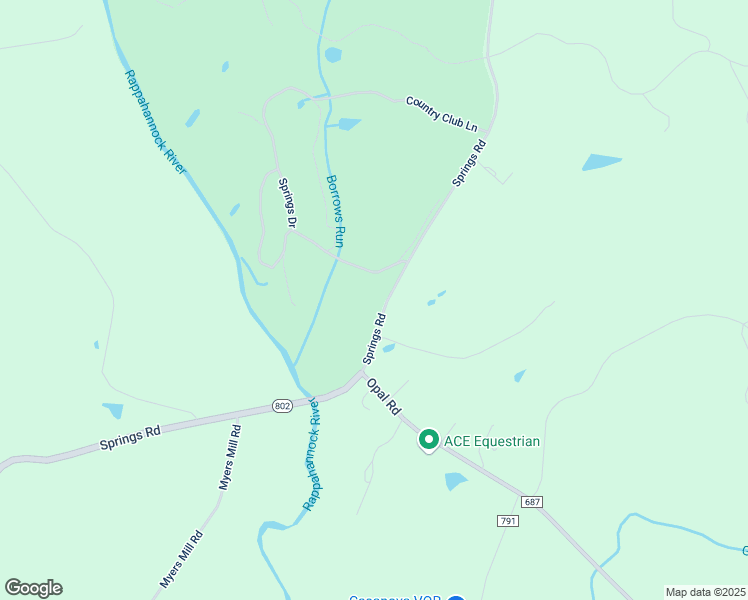 map of restaurants, bars, coffee shops, grocery stores, and more near 9636 Springs Rd in Warrenton