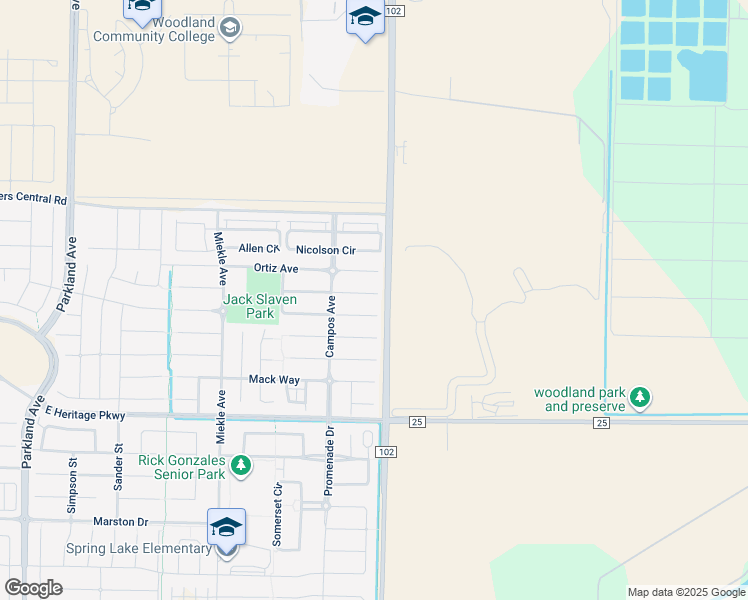 map of restaurants, bars, coffee shops, grocery stores, and more near 2796 Garrett Place in Woodland