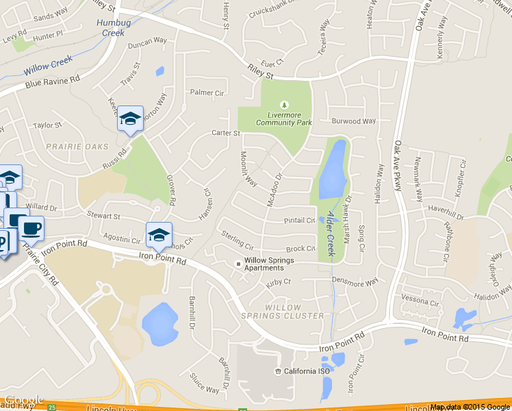 map of restaurants, bars, coffee shops, grocery stores, and more near 939 Patrick Circle in Folsom