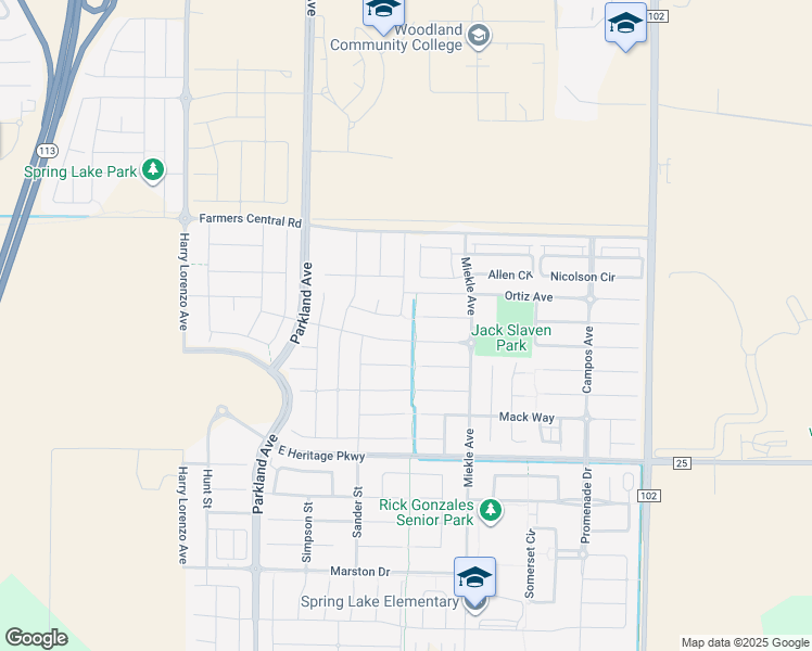 map of restaurants, bars, coffee shops, grocery stores, and more near 2236 Motta Street in Woodland