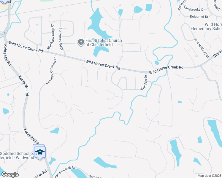 map of restaurants, bars, coffee shops, grocery stores, and more near 1418 Jenwick Court in Chesterfield