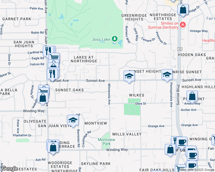 map of restaurants, bars, coffee shops, grocery stores, and more near 4757 Minnesota Avenue in Fair Oaks