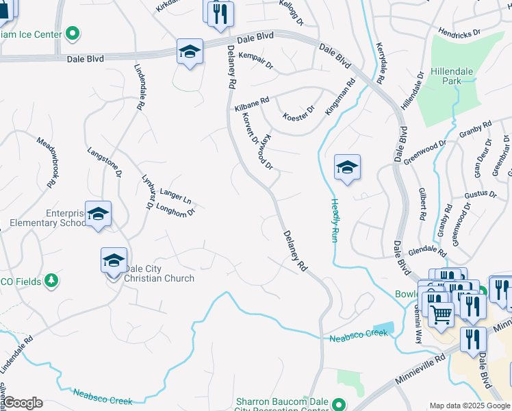 map of restaurants, bars, coffee shops, grocery stores, and more near 13836 Delaney Road in Woodbridge