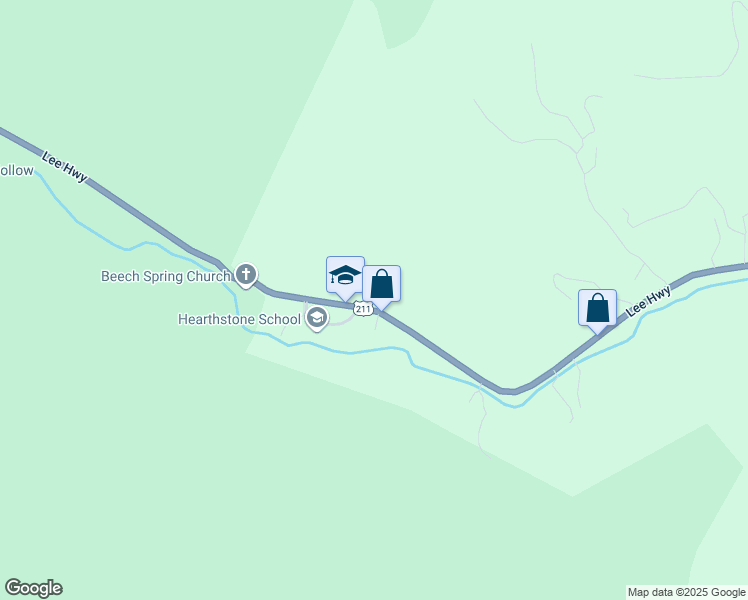 map of restaurants, bars, coffee shops, grocery stores, and more near 11597 Lee Highway in Sperryville