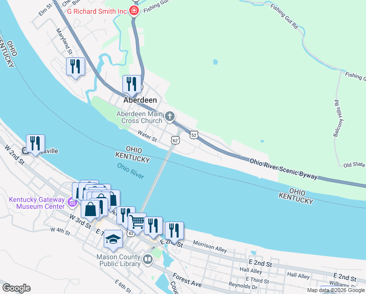 map of restaurants, bars, coffee shops, grocery stores, and more near 5 Walnut Street in Aberdeen