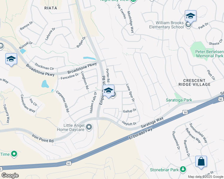 map of restaurants, bars, coffee shops, grocery stores, and more near 2192 Owl Meadow Street in Folsom