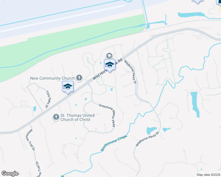 map of restaurants, bars, coffee shops, grocery stores, and more near 17800 Greyabbey Court in Chesterfield