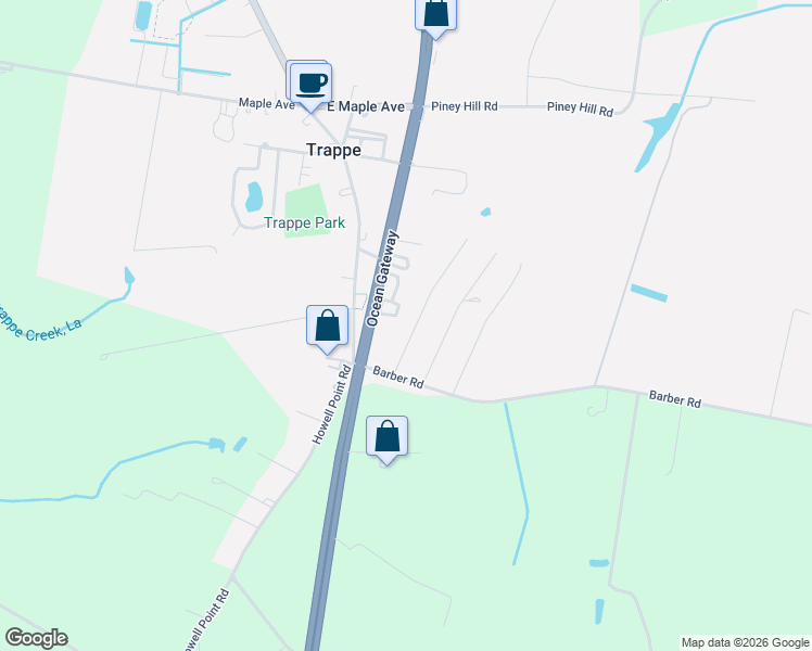 map of restaurants, bars, coffee shops, grocery stores, and more near 3784 Rumsey Drive in Trappe