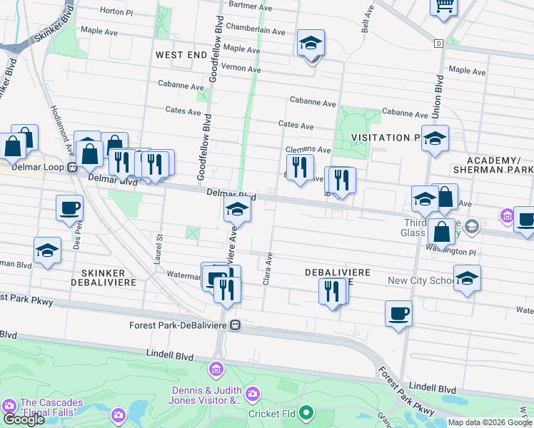 map of restaurants, bars, coffee shops, grocery stores, and more near in 