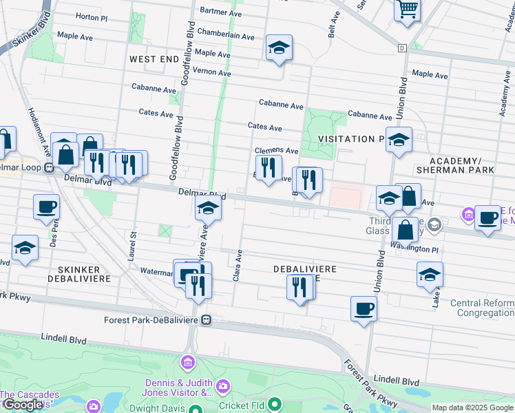 map of restaurants, bars, coffee shops, grocery stores, and more near in 