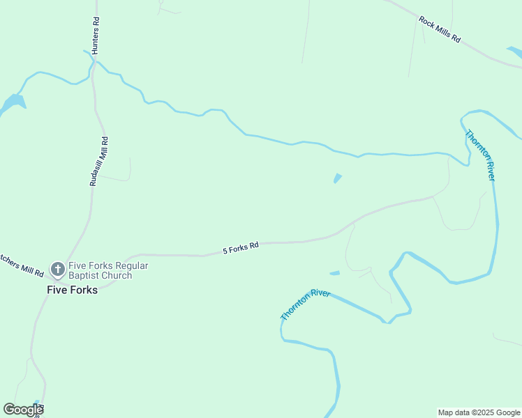 map of restaurants, bars, coffee shops, grocery stores, and more near 135 5 Forks Road in Woodville
