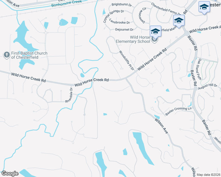 map of restaurants, bars, coffee shops, grocery stores, and more near 16921 Todd Evan Trail in Chesterfield