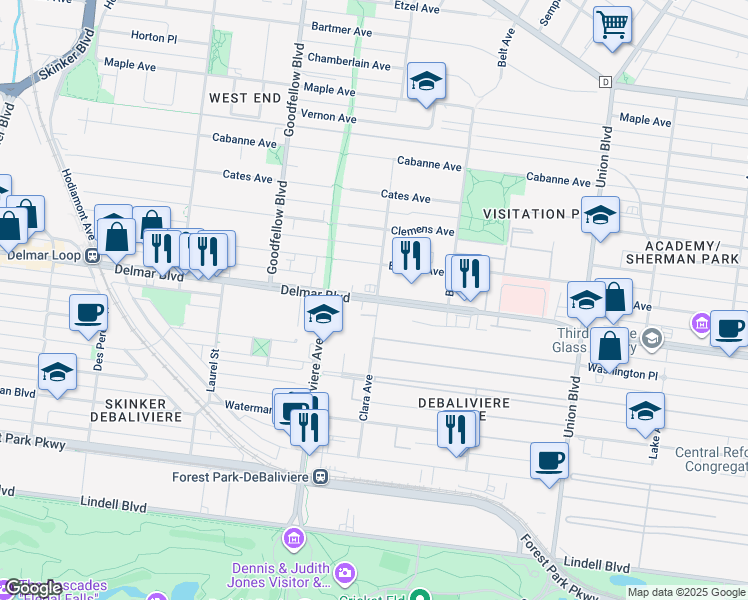 map of restaurants, bars, coffee shops, grocery stores, and more near in 