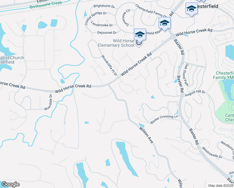 map of restaurants, bars, coffee shops, grocery stores, and more near 1216 Wilson Avenue in Chesterfield