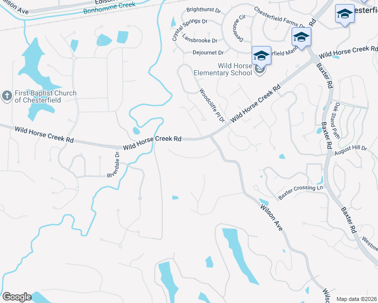 map of restaurants, bars, coffee shops, grocery stores, and more near 16921 Todd Evan Trail in Chesterfield