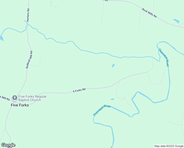 map of restaurants, bars, coffee shops, grocery stores, and more near 135 5 Forks Road in Woodville