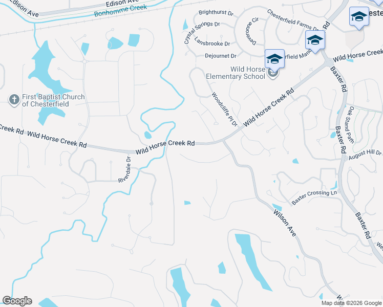 map of restaurants, bars, coffee shops, grocery stores, and more near 16921 Todd Evan Trail in Chesterfield