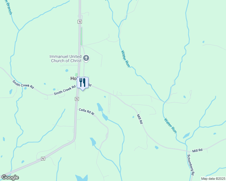 map of restaurants, bars, coffee shops, grocery stores, and more near 20989 Grain Road in Marthasville