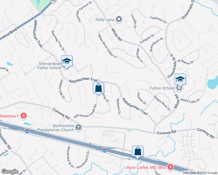 map of restaurants, bars, coffee shops, grocery stores, and more near 15143 Appalachian Trail in Chesterfield