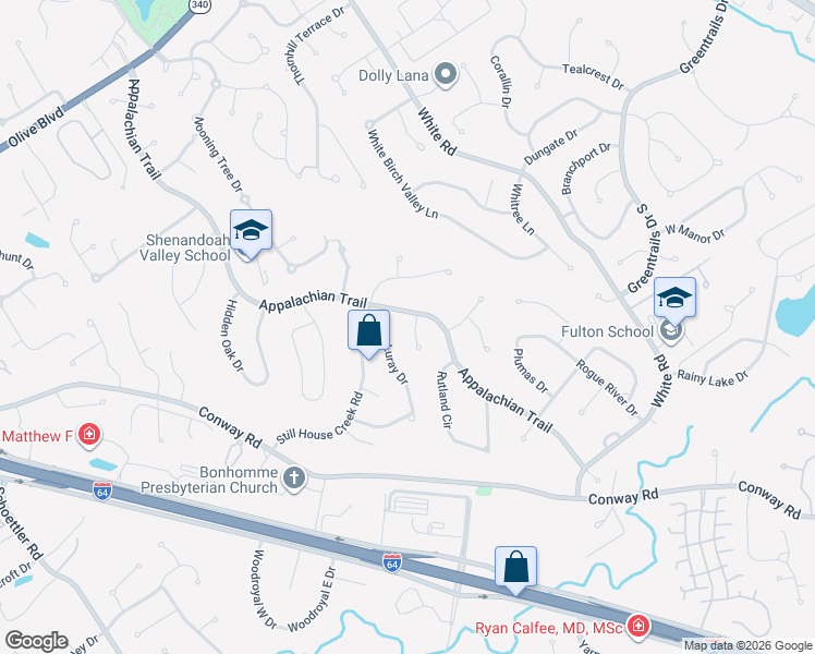map of restaurants, bars, coffee shops, grocery stores, and more near 15143 Appalachian Trail in Chesterfield