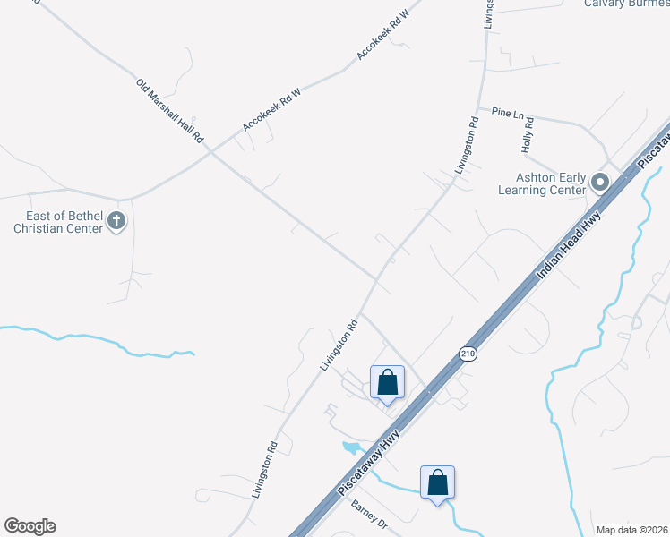 map of restaurants, bars, coffee shops, grocery stores, and more near 17017 Old Marshall Hall Rd in Accokeek