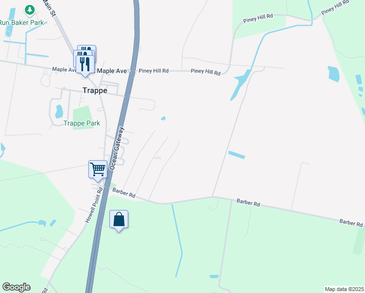 map of restaurants, bars, coffee shops, grocery stores, and more near 3869 Marvel Dr in Trappe