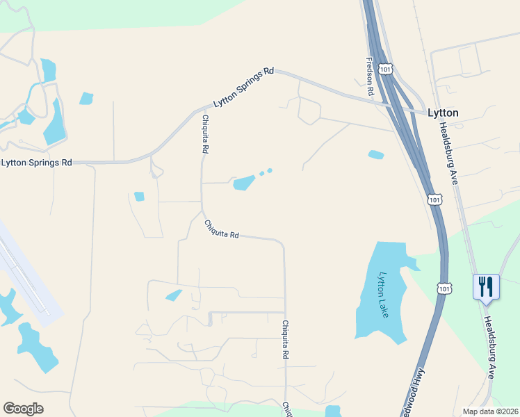 map of restaurants, bars, coffee shops, grocery stores, and more near 1421 Chiquita Rd in Healdsburg