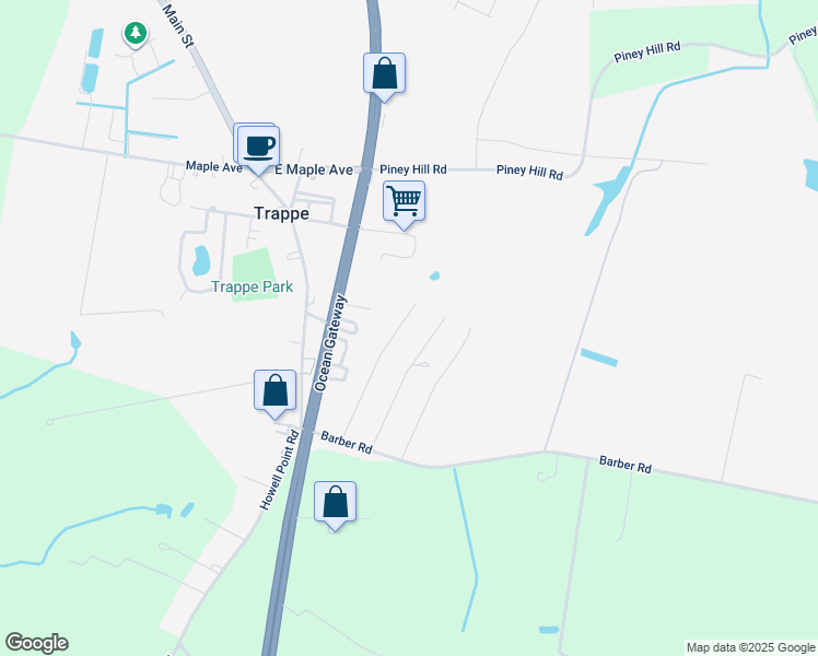 map of restaurants, bars, coffee shops, grocery stores, and more near 3859 Rumsey Drive in Trappe