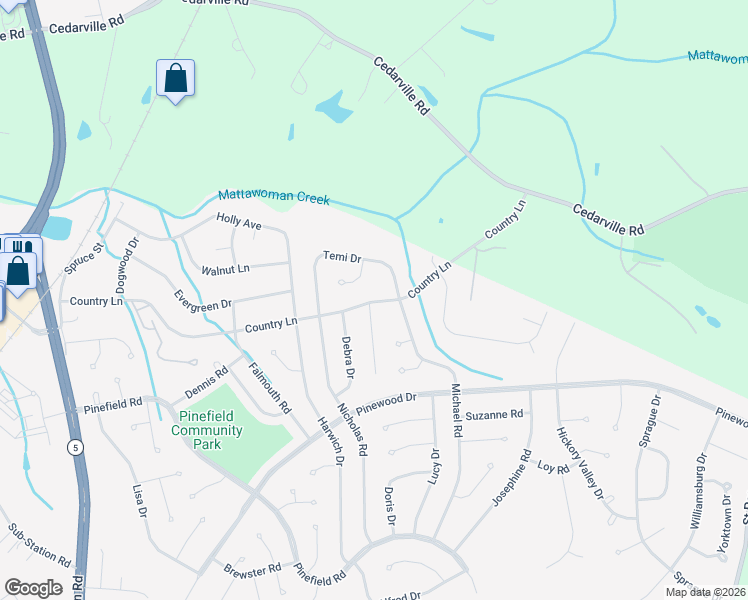 map of restaurants, bars, coffee shops, grocery stores, and more near 12806 Country Lane in Waldorf