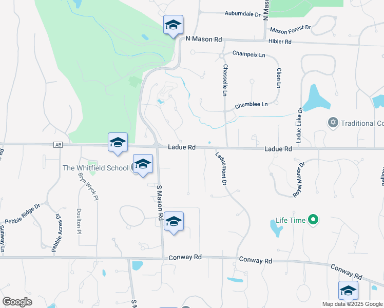map of restaurants, bars, coffee shops, grocery stores, and more near 122 Pinehurst Estates Drive in Creve Coeur