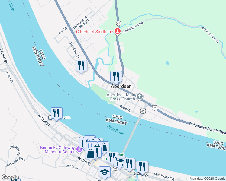 map of restaurants, bars, coffee shops, grocery stores, and more near in Aberdeen