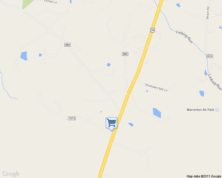 map of restaurants, bars, coffee shops, grocery stores, and more near 9325 Lees Ridge Road in Warrenton