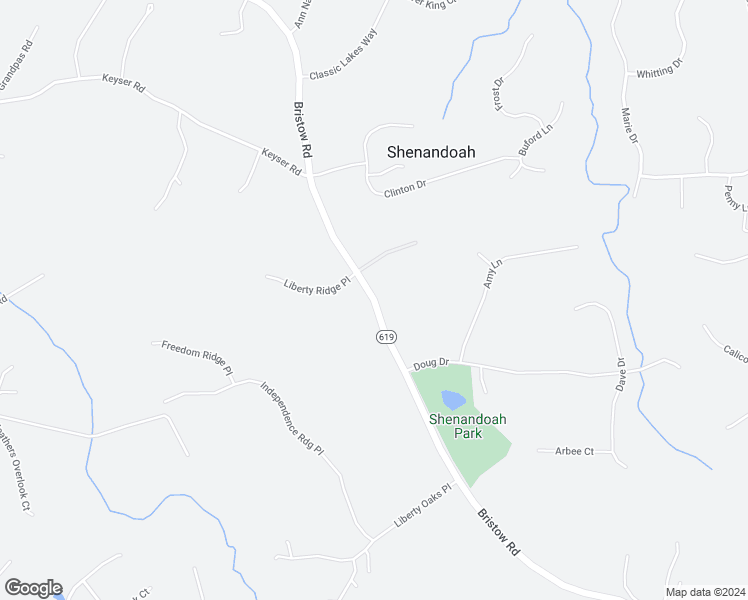 map of restaurants, bars, coffee shops, grocery stores, and more near Virginia 619 in Prince William County