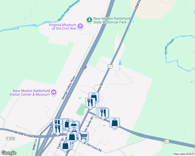 map of restaurants, bars, coffee shops, grocery stores, and more near in New Market