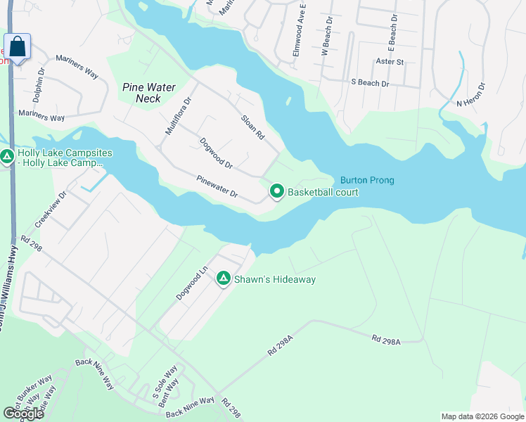 map of restaurants, bars, coffee shops, grocery stores, and more near 13 Pinewater Drive in Harbeson