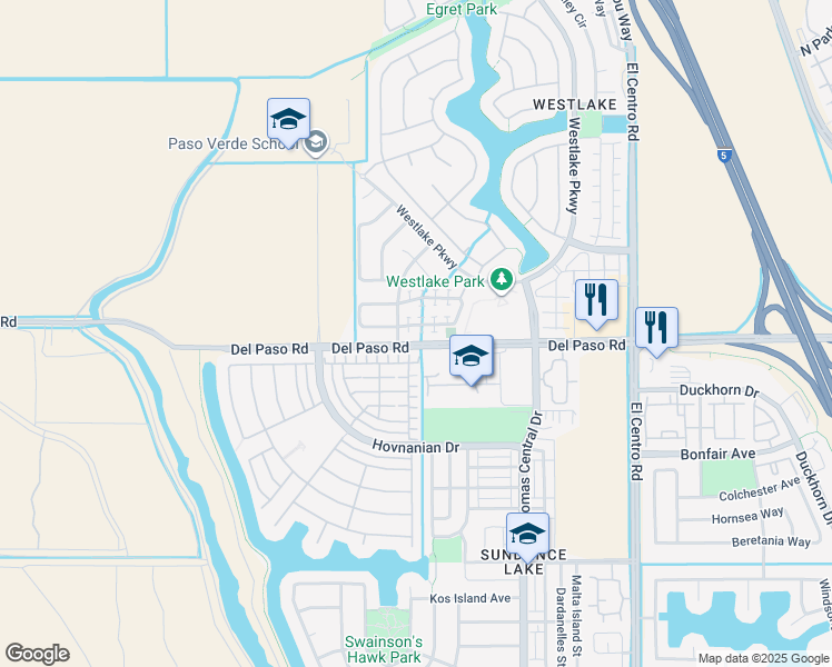 map of restaurants, bars, coffee shops, grocery stores, and more near 160 Candela Circle in Sacramento