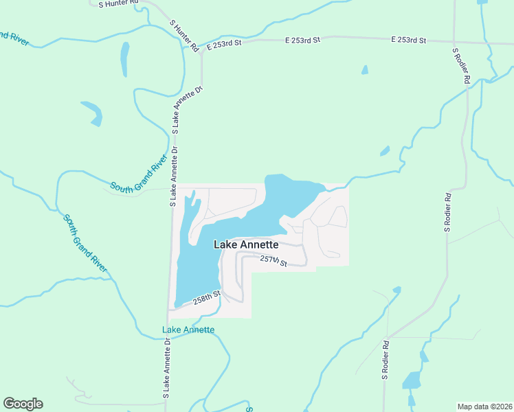 map of restaurants, bars, coffee shops, grocery stores, and more near 8211 East 256th Street in Freeman