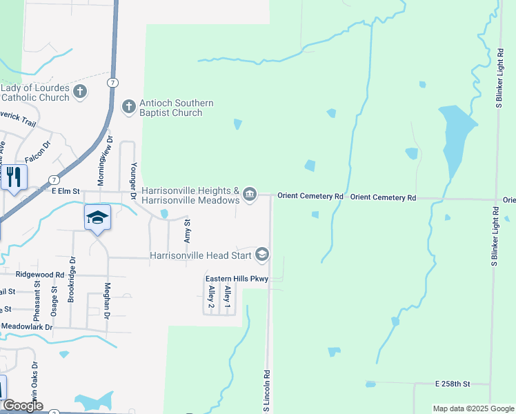map of restaurants, bars, coffee shops, grocery stores, and more near 271 Jesi Avenue in Harrisonville