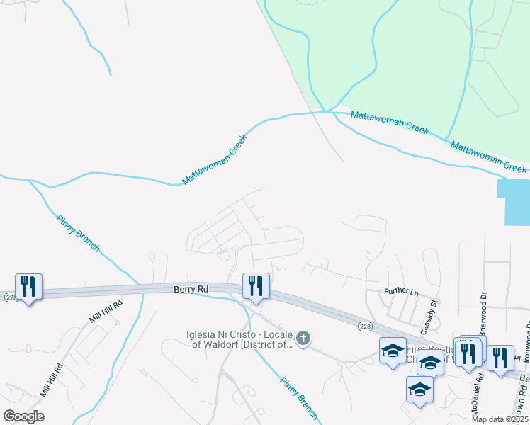 map of restaurants, bars, coffee shops, grocery stores, and more near 9808 Stonehaven Court in Waldorf