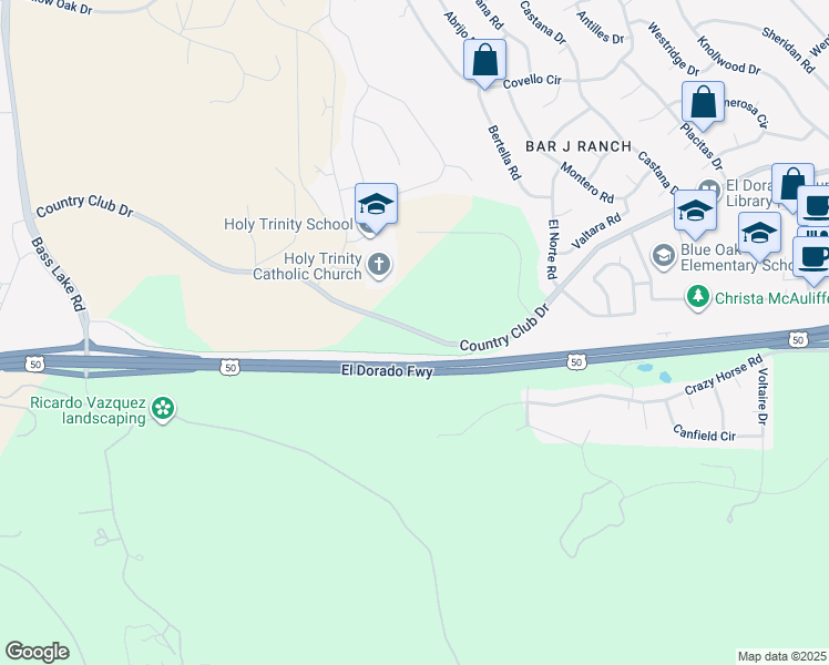 map of restaurants, bars, coffee shops, grocery stores, and more near 3152 Tierra De Dios Drive in El Dorado Hills