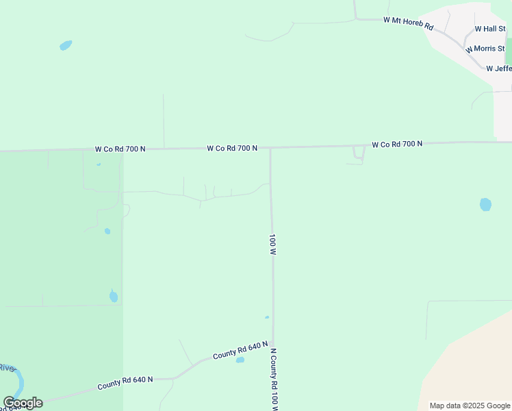 map of restaurants, bars, coffee shops, grocery stores, and more near 6722-6998 North Co Road 100 West in Orleans