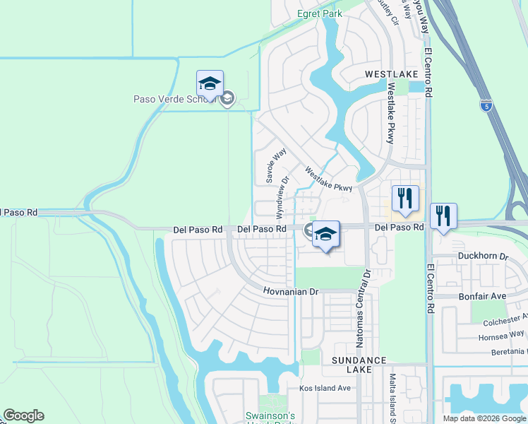 map of restaurants, bars, coffee shops, grocery stores, and more near 30 Cognac Circle in Sacramento