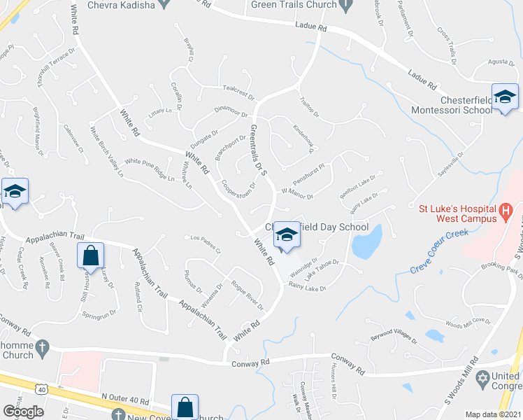 map of restaurants, bars, coffee shops, grocery stores, and more near 14244 Cobble Hill Court in Chesterfield
