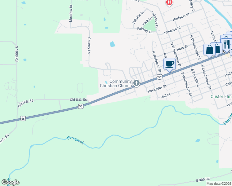 map of restaurants, bars, coffee shops, grocery stores, and more near 1388 West Main Street in Council Grove