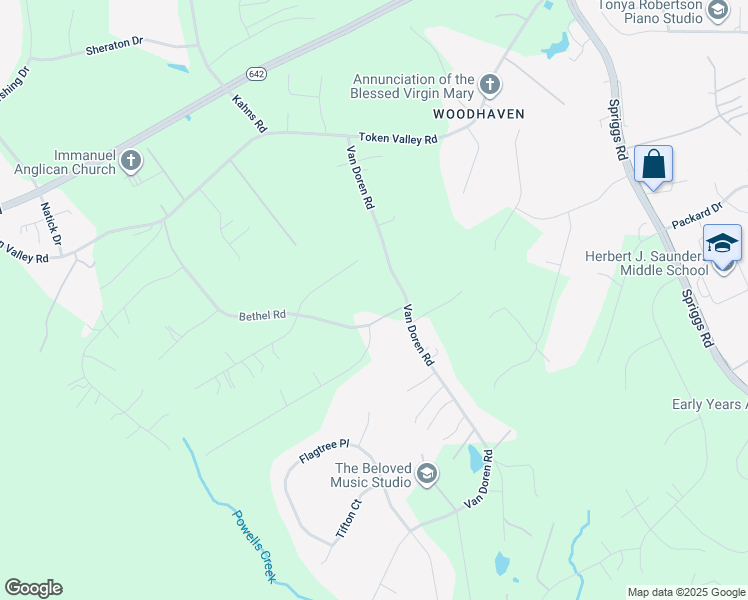 map of restaurants, bars, coffee shops, grocery stores, and more near 13621 Bethel Road in Manassas