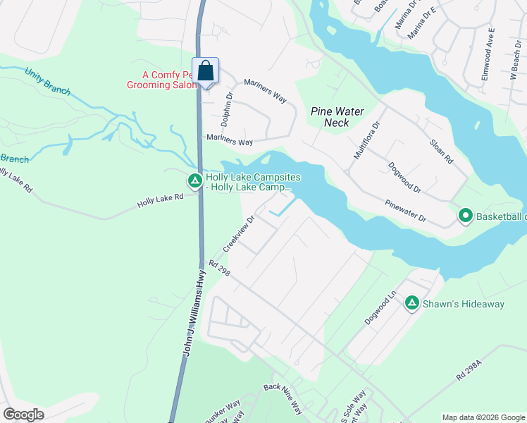 map of restaurants, bars, coffee shops, grocery stores, and more near 24156 Creekview Drive in Millsboro