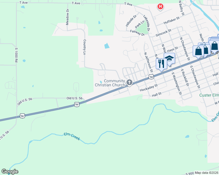 map of restaurants, bars, coffee shops, grocery stores, and more near 1388-1598 West Main Street in Council Grove